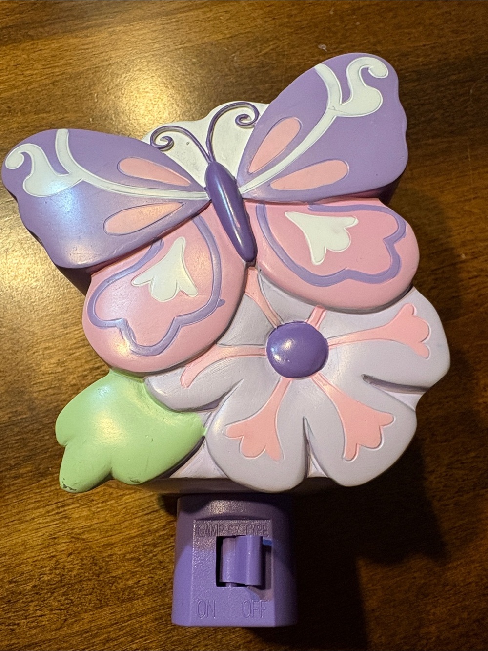 Vintage Butterfly Night Light Kids Accessory - Purple & Pink